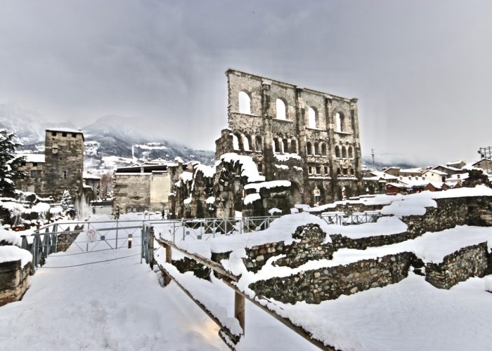 Aosta sotto la neve