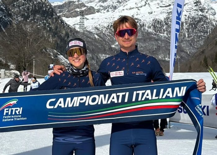 Axelle Vicari e Alessandro Saravalle campioni italiani winter triathlon a squadre