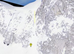Il segnaposto giallo indica la zona del distacco.