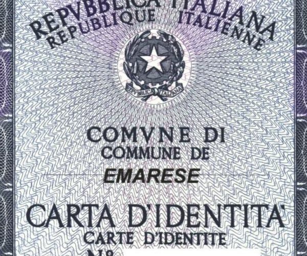 Carta identità cartacea