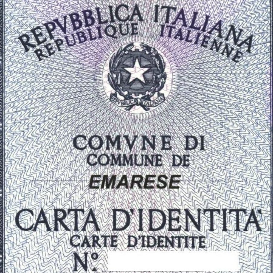 Carta identità cartacea