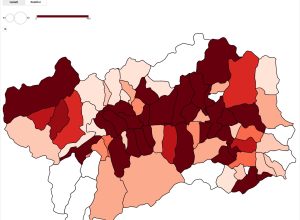Covid-19: la cartina dei Comuni della Valle d'Aosta