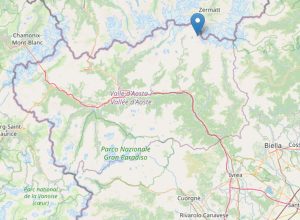 L'epicentro della scossa di terremoto