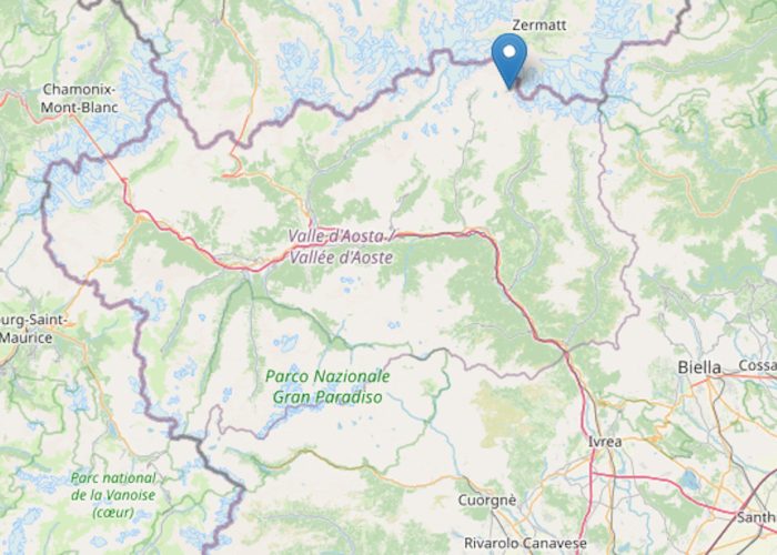 L'epicentro della scossa di terremoto