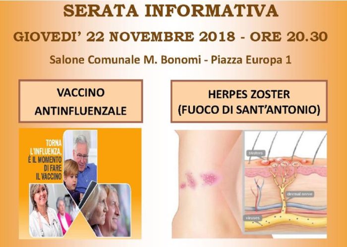 serata informativa sul Vaccino Antinfluenzale e l'Herpes Zoster