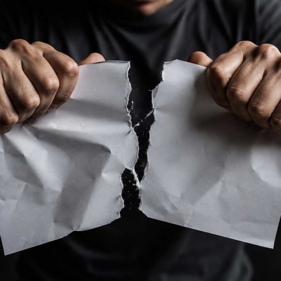 foglio spezzato - immagine generata dall'AI