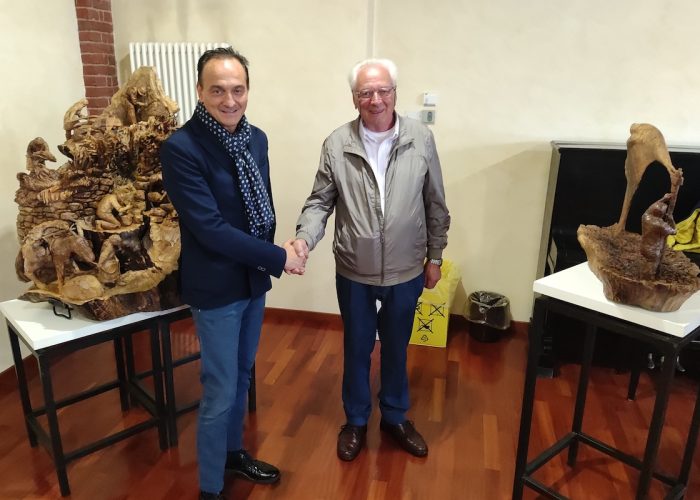 Il presidente del Piemonte Alberto Cirio e Guido Diémoz