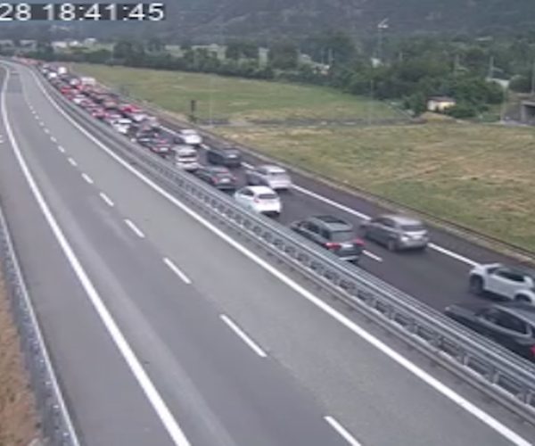 La A5 all'altezza di Verrès