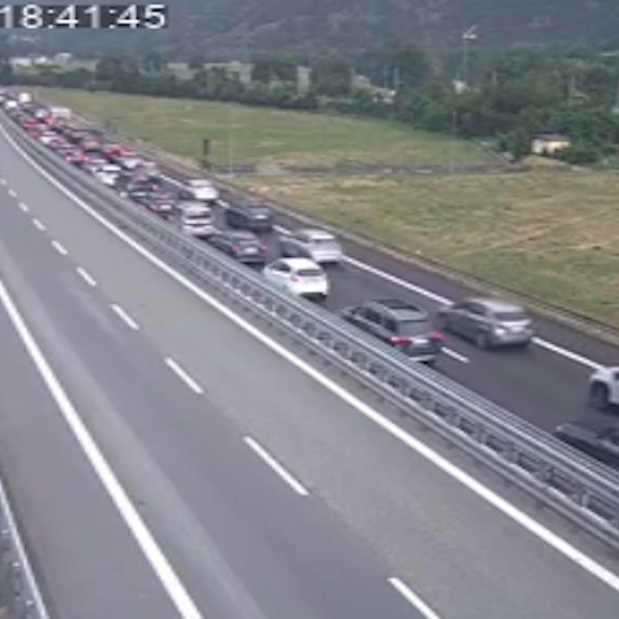 La A5 all'altezza di Verrès