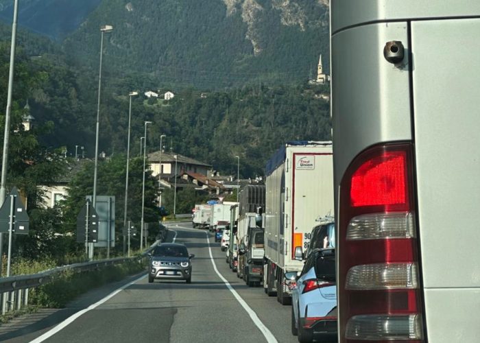 Le code in statale verso Courmayeur