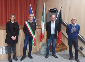 Pontey, la Giunta - da sinistra Lorena Nossein, Leo Martinet, Roberto Favre e Domenico Alberti