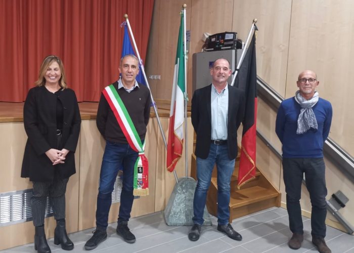 Pontey, la Giunta - da sinistra Lorena Nossein, Leo Martinet, Roberto Favre e Domenico Alberti