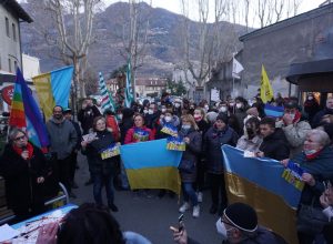 Manifestazione no alla guerra Ucraina - Russia Aosta