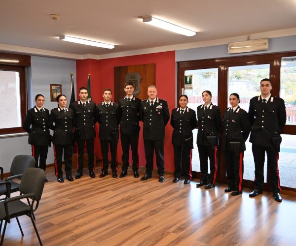 I nove giovani Carabinieri assegnati alla stazione di Aosta