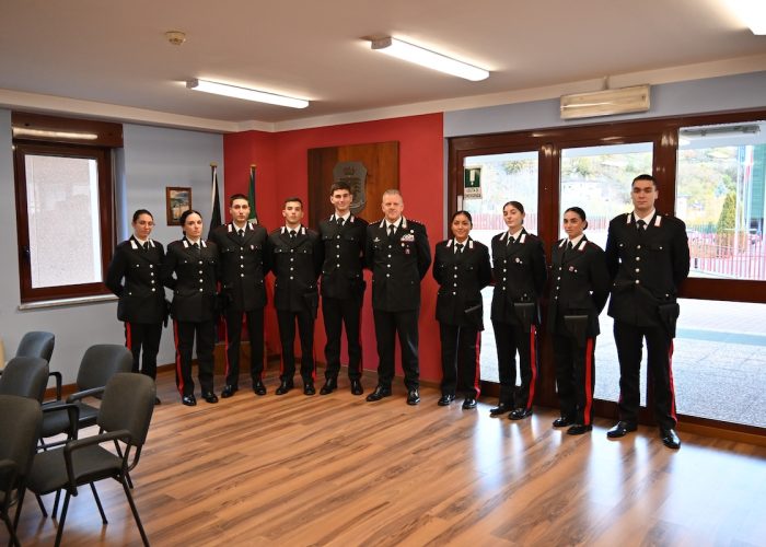 I nove giovani Carabinieri assegnati alla stazione di Aosta