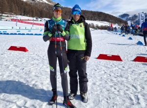 Fabrizio Lombard con uno dei suoi figli sulla pista