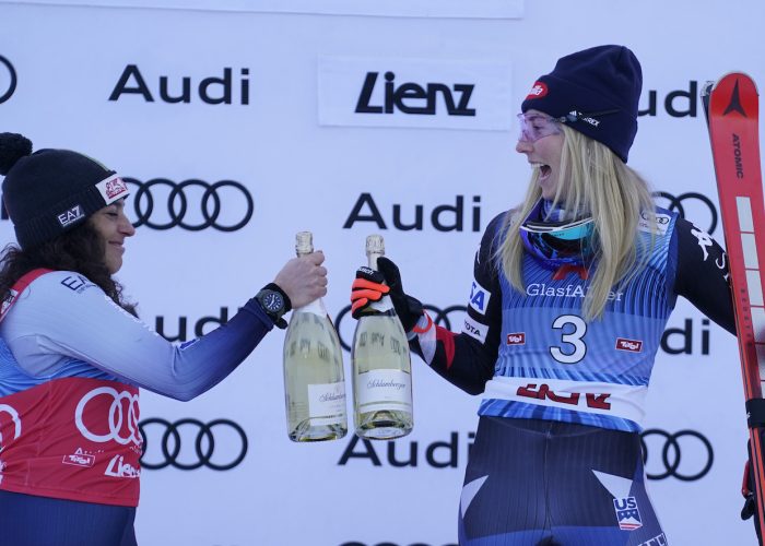 Federica Brignone Mikaela Shiffrin gigante Lienz foto Pentaphoto Gio Auletta