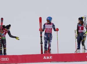 Federica Brignone rende omaggio a Mikaela Shiffrin gigante di Are