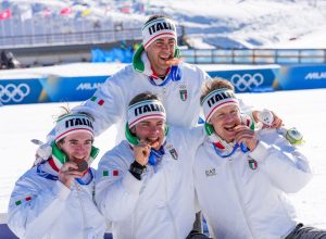 Federico Pellegrino bronzo staffetta Olimpiadi Milano Cortina Pentaphoto