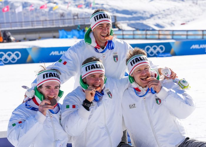 Federico Pellegrino bronzo staffetta Olimpiadi Milano Cortina Pentaphoto