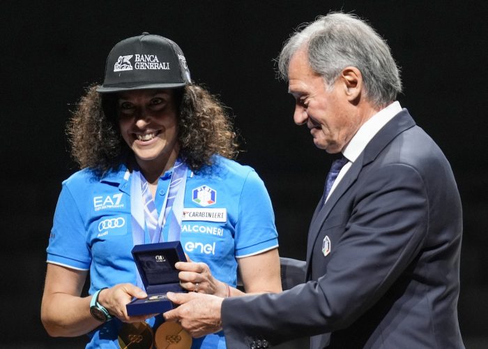 Fisi Media Day Milano :: Fisi Media Day Flavio Roda e Federica Brigone Photo Gio Auletta:Pentaphoto