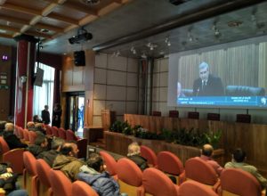 I lavoratori del Casinò nella sala manifestazioni