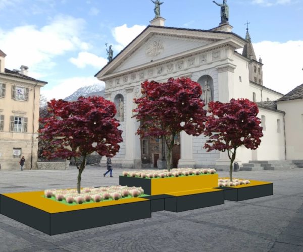 Il progetto per i nuovi arredi urbani di piazza Giovanni XXIII, ad Aosta