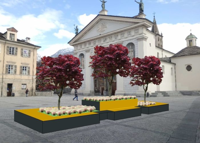 Il progetto per i nuovi arredi urbani di piazza Giovanni XXIII, ad Aosta