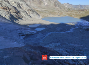 Il ghiacciaio del Rutor il 18 luglio 2022