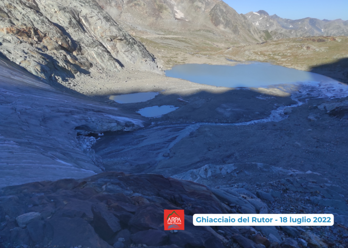 Il ghiacciaio del Rutor il 18 luglio 2022