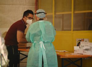 I tamponi "drive in" nell'area della Pépinière di Aosta