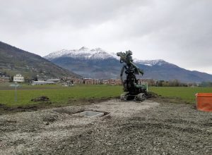 La trivella arrivata ad Aosta