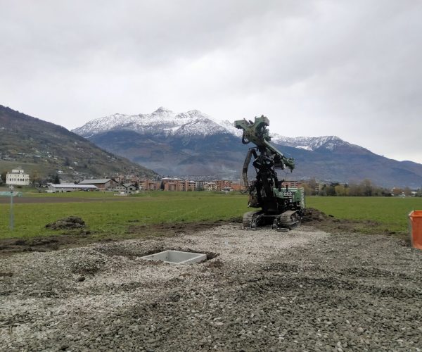 La trivella arrivata ad Aosta