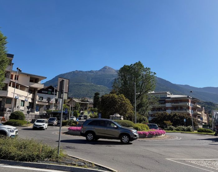 La rotonda di viale Ginevra, ad Aosta