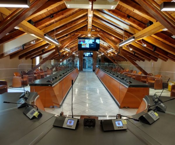 L'aula del Consiglio comunale di Aosta