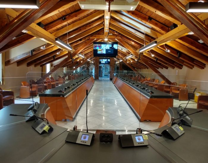 L'aula del Consiglio comunale di Aosta