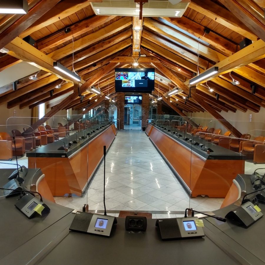L'aula del Consiglio comunale di Aosta