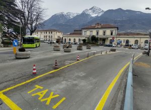 Una delle nuove zone taxi ad Aosta