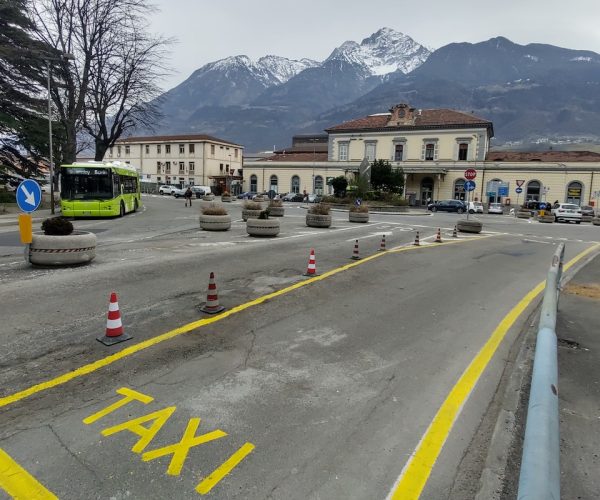 Una delle nuove zone taxi ad Aosta