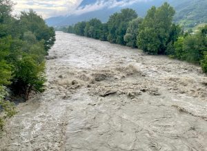 La Dora Baltea durante i giorni di maltempo - giugno 2024