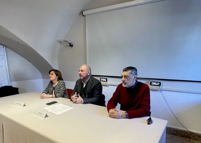 La presentazione del Progetto Dama. Da sx: Gianonatti, Marzi e Serravalle