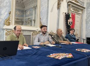 La presentazione di AostaClassica Workshop. Da sx: Salomone, tedesco, Giovinazzo e Bertin