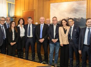 Vertici Federazione italiana bocce ricevuti dal Presidente della Regione Testolin e dall'Assessore allo Sport Grosjacques