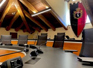 L'aula del Consiglio comunale di Aosta