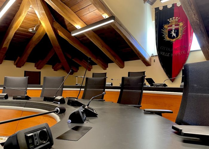 L’aula del Consiglio comunale di Aosta L'aula del Consiglio comunale di Aosta