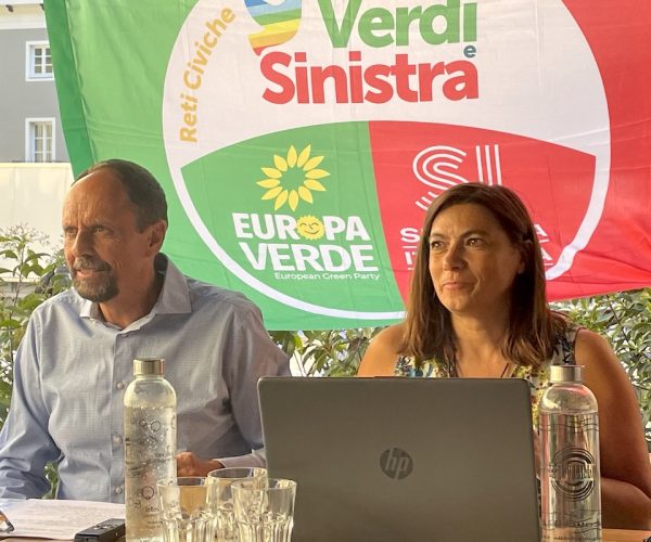I candidati Sindaco e Vicesindaca di Avs per Aosta Eugenio Torrione e Katya Foletto
