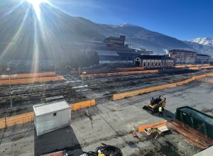 Il cantiere per l'elettrificazione della Aosta - Ivrea ad Aosta