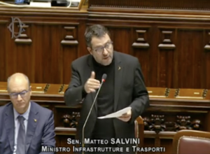 Il Ministro dei Trasporti Matteo Salvini