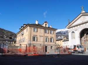 Il cantiere in piazza Giovanni XXIII ad Aosta - foto d'archivio