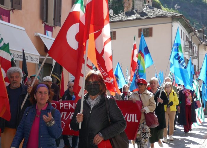 Il corteo dei sindacati